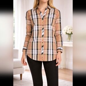 Foxcroft NYC Wrinkle Free Plaid Button-Down Shirt – NWT – Size 10 Shaped – Fall